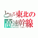 とある東北の高速幹線（はやぶさ・こまち）