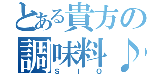 とある貴方の調味料♪（ＳＩＯ）