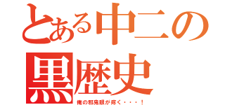 とある中二の黒歴史（俺の邪鬼眼が疼く・・・！）