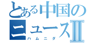 とある中国のニュース報道Ⅱ（ハムニダ）