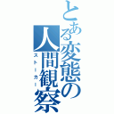 とある変態の人間観察（ストーカー）