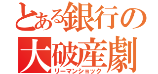 とある銀行の大破産劇（リーマンショック）