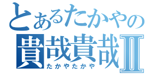 とあるたかやの貴哉貴哉Ⅱ（たかやたかや）