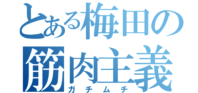 とある梅田の筋肉主義（ガチムチ）