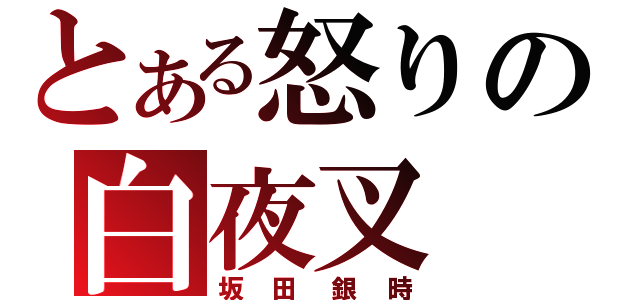 とある怒りの白夜叉（坂田銀時）