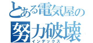 とある電気屋の努力破壊（インデックス）