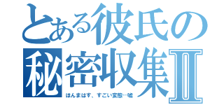 とある彼氏の秘密収集癖Ⅱ（ほんまはす、すごい変態…嘘）