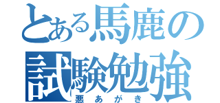 とある馬鹿の試験勉強（悪あがき）