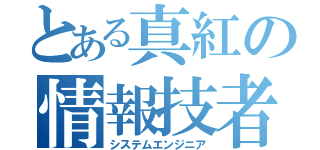 とある真紅の情報技者（システムエンジニア）