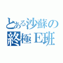 とある沙蘇の終極Ｅ班（）