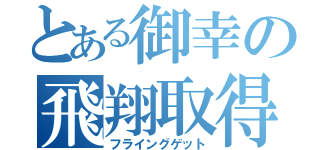 とある御幸の飛翔取得（フライングゲット）