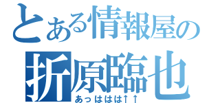 とある情報屋の折原臨也（あっははは↑↑）