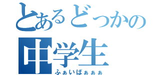 とあるどっかの中学生（ふぁいばぁぁぁ）