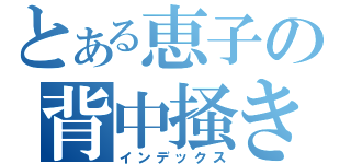 とある恵子の背中掻き（インデックス）