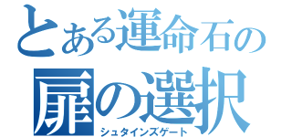 とある運命石の扉の選択（シュタインズゲート）