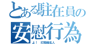 とある駐在員の安慰行為（よ！ 打飛機名人  ）