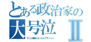 とある政治家の大号泣Ⅱ（やっと議員になったんですゥゥゥ）