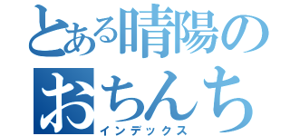 とある晴陽のおちんちん（インデックス）