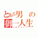 とある男の御一人生活（ソロライフ）