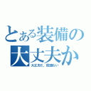 とある装備の大丈夫か？（大丈夫だ、問題ない）