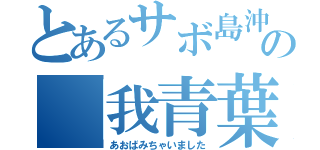 とあるサボ島沖の「我青葉」（あおばみちゃいました）