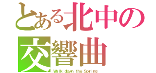 とある北中の交響曲（Ｗａｌｋ ｄｏｗｎ ｔｈｅ Ｓｐｒｉｎｇ ）