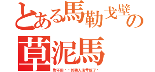 とある馬勒戈壁の草泥馬（對不起爱妳的輸入法背叛了你）