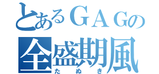 とあるＧＡＧの全盛期風（たぬき）