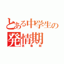 とある中学生の発情期（思春期）