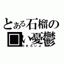 とある石榴の□い憂鬱（行きたいよ）