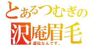 とあるつむぎの沢庵眉毛（遺伝なんです。）