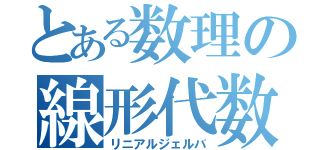 とある数理の線形代数（リニアルジェルバ）