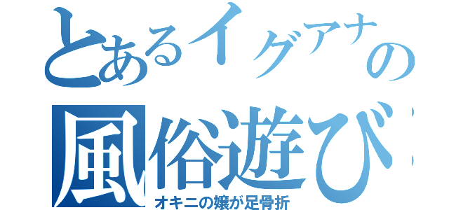 とあるイグアナの風俗遊び（オキニの嬢が足骨折）