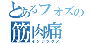 とあるフォズの筋肉痛（インデックス）