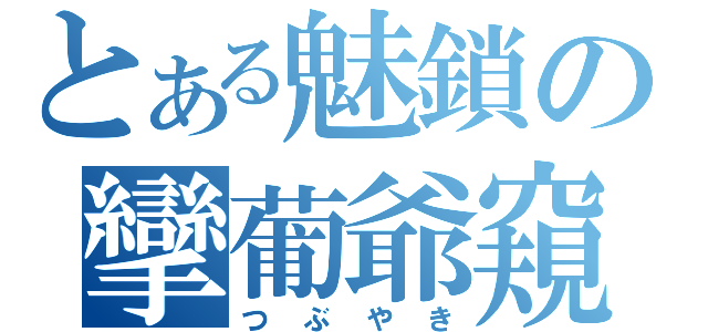 とある魅鎖の攣葡爺窺（つぶやき）