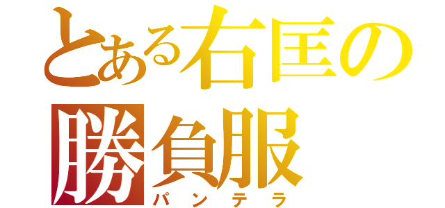 とある右匡の勝負服（パンテラ）