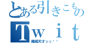 とある引きこもりのＴｗｉｔｔｅｒ（俺様天才っっ‼‼）