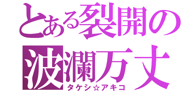 とある裂開の波瀾万丈（タケシ☆アキコ）