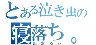 とある泣き虫の寝落ち。（起きろぃ）