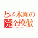 とある木瀬の完全模倣（パーフェクトコピー）