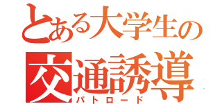 とある大学生の交通誘導員（パトロード）