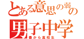 とある意思の弱いの男子中学生（春から高校生）