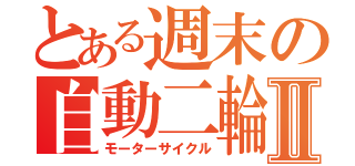 とある週末の自動二輪Ⅱ（モーターサイクル）