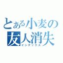 とある小麦の友人消失（インデックス）