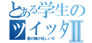 とある学生のツイッターⅡ（君の瞳が眩しいぜ）