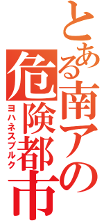 とある南アの危険都市（ヨハネスブルク）