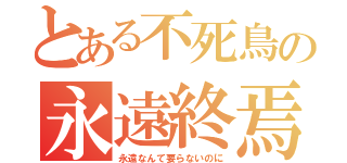とある不死鳥の永遠終焉（永遠なんて要らないのに）