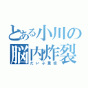 とある小川の脳内炸裂（だいぶ重症）