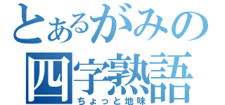 とあるがみの四字熟語（ちょっと地味）