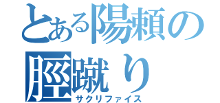 とある陽頼の脛蹴り（サクリファイス）